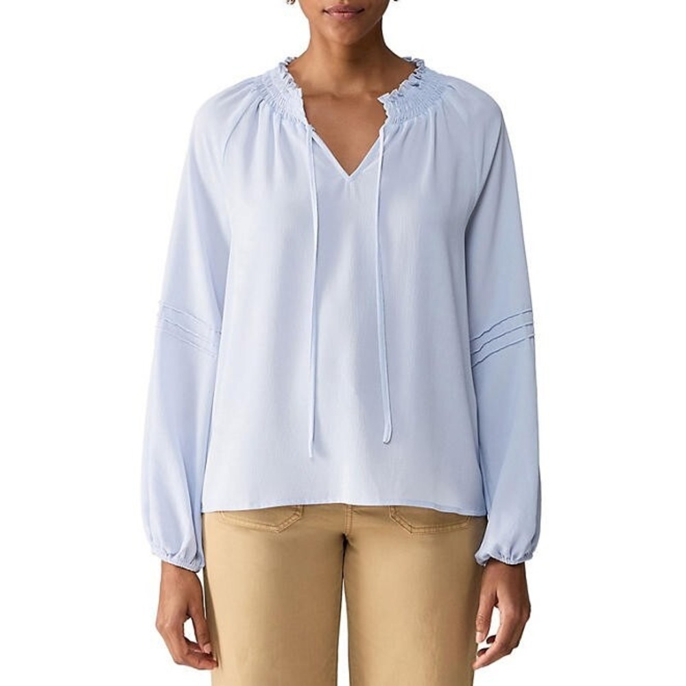 Social Standard by Sanctuary Tallie Peasant Top Blue Seaspray Long Sleeve S